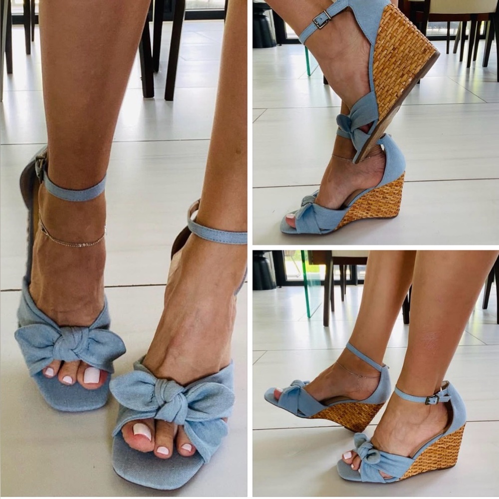 Jessica Simpson Light Blue Bow Heels